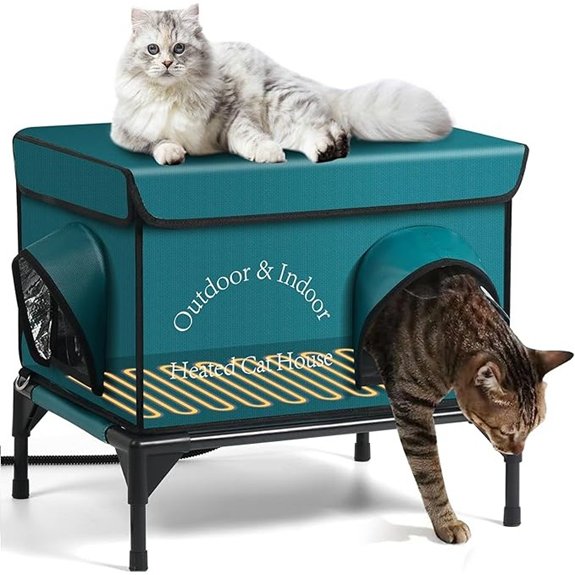 Heated Insulated Outdoor Cat House with Heating Pad