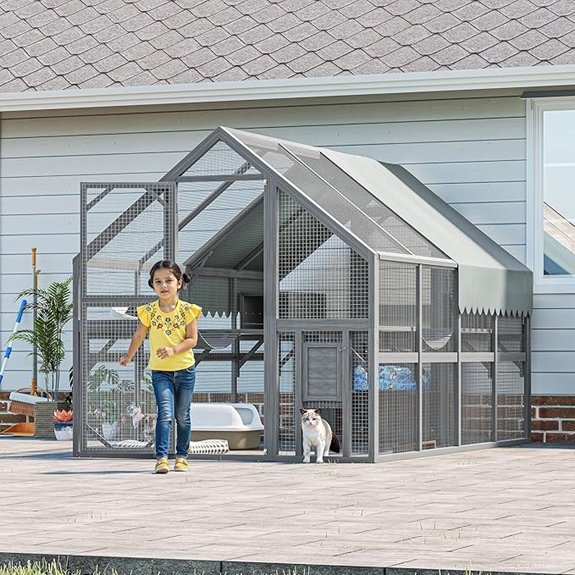 KEIKI 110 Outdoor Wooden Catio Enclosure for Cats
