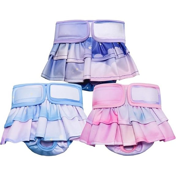Reusable Female Dog Diapers 3-Pack Pastel Design