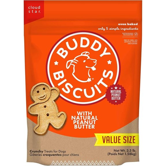 Buddy Biscuit Crunchy Dog Treats with Natural Peanut Butter