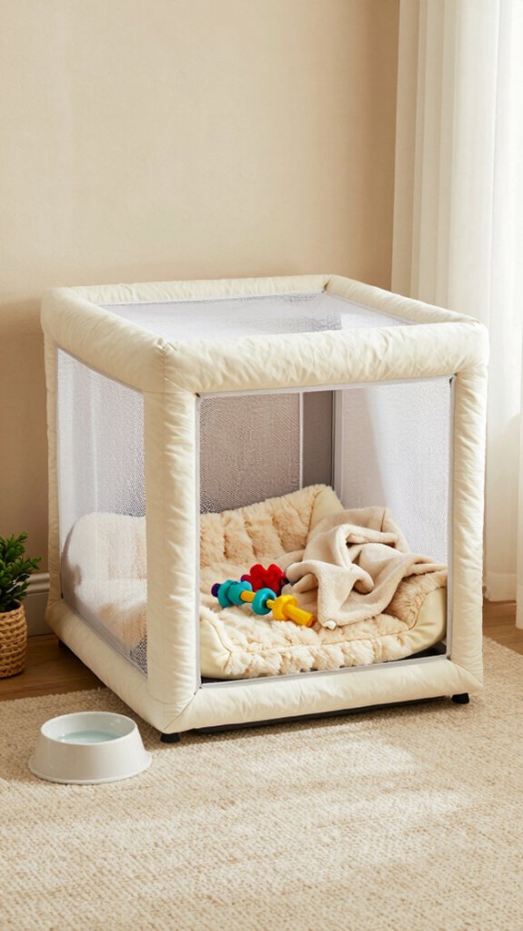 puppy crate bedding setup