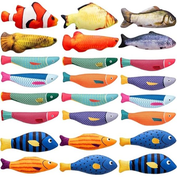 Leitee 24-Pack Realistic Fish Cat Toys