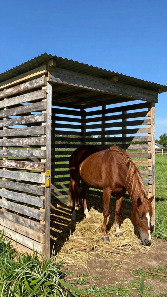 recycled pallet horse shelter