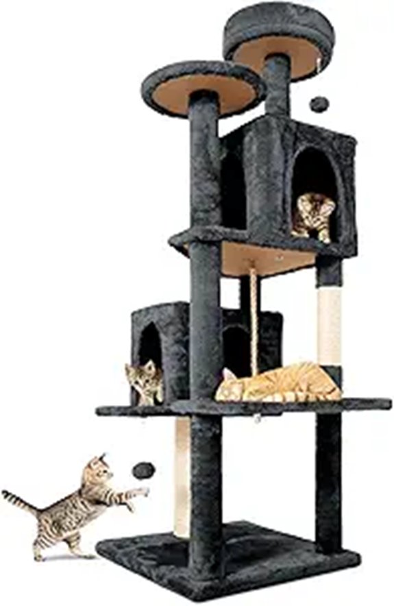 58.5 Multi-Level Cat Tree Tower with Rotating Cave