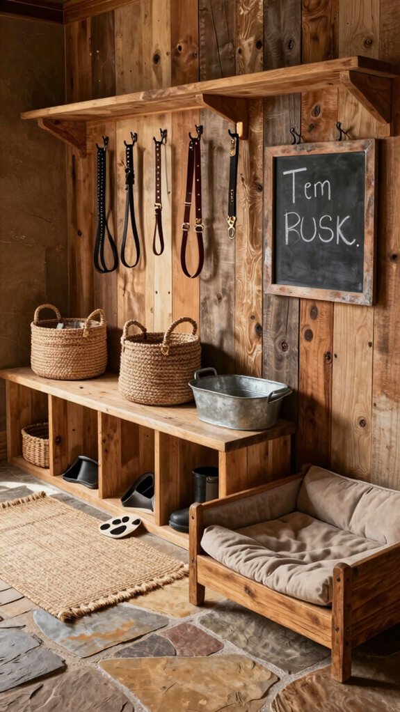 rustic dog mud room