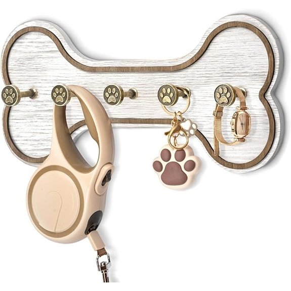 MTERSN Rustic Farmhouse Dog Leash & Key Wall Hook