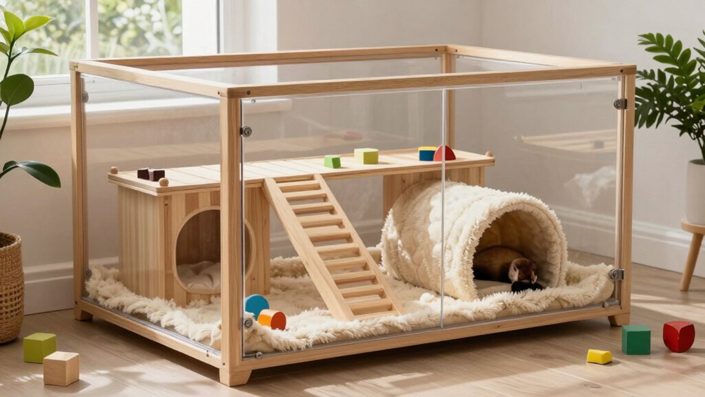 safe and spacious ferret habitats