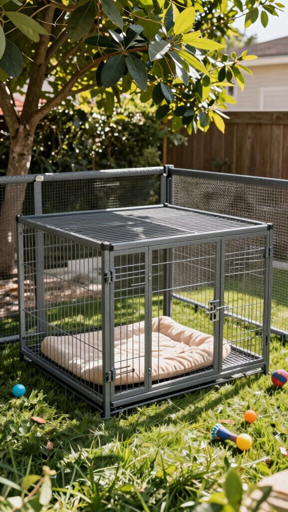 secure outdoor dog enclosure