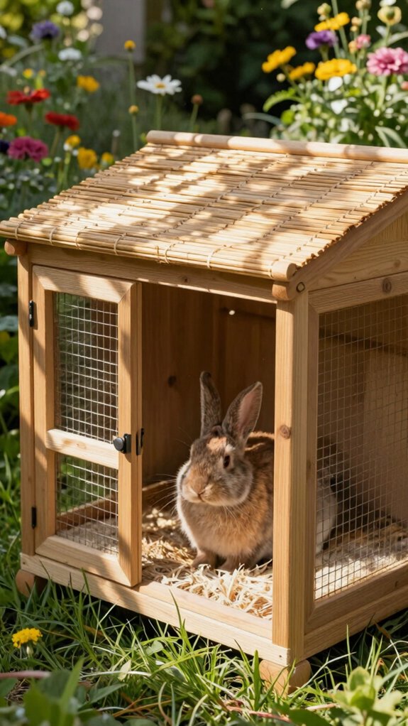 shaded hutch for rabbits