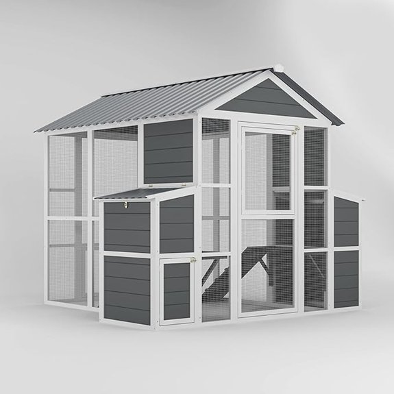 Outdoor Wooden Chicken Coop for 10 Chickens