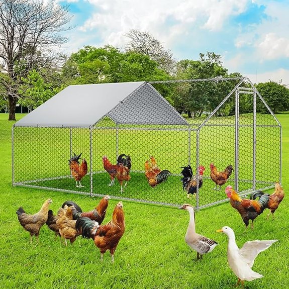 RITSU Large Walk-in Chicken Coop Run with Cover