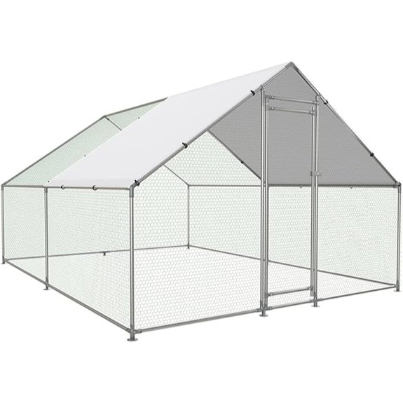 Large Metal Walk-In Poultry Coop with Cover