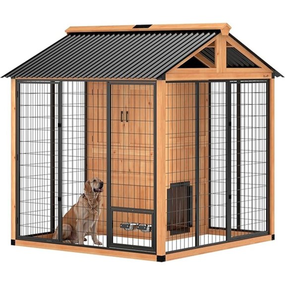 PawHut Extra Large Wooden Dog House with Storage