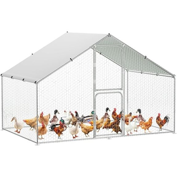 GarveeLife Large Walk-In Metal Chicken Coop (9.8x6.5x6.5 ft)