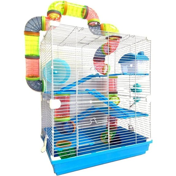 Large 5-Story Blue Hamster Mansion Habitat Cage