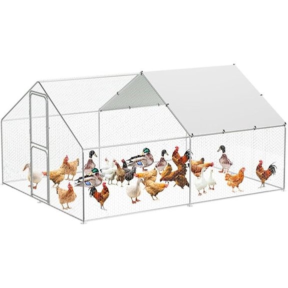 Garvee Large Walk-in Metal Chicken Coop with Cover