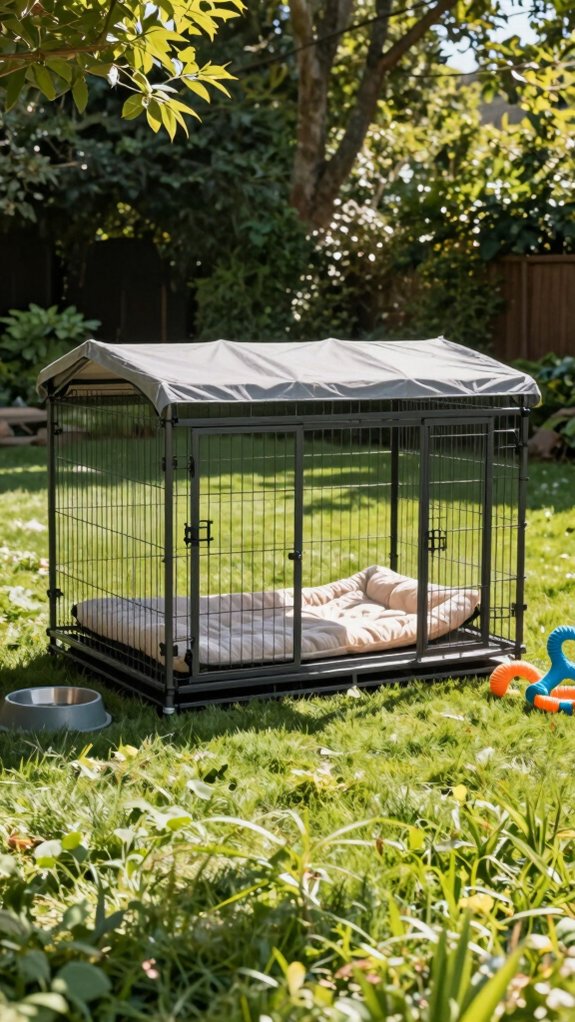 spacious secure dog enclosure