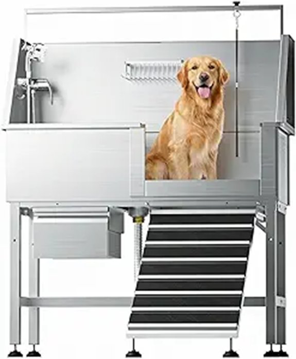 46 Stainless Steel Dog Washing Station with Ramp