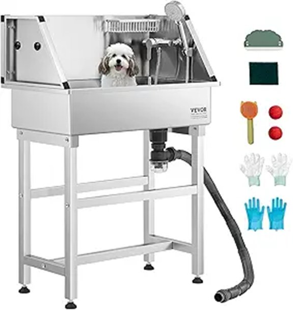 VEVOR Stainless Steel Dog Washing Station with Faucet