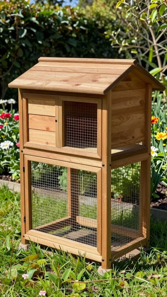 sturdy elevated rabbit hutch