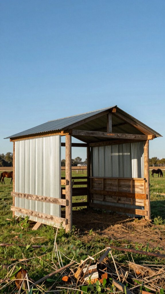 sturdy ventilated horse shelter
