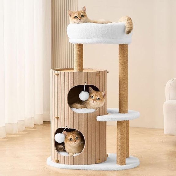 Modern 36 Brown Cat Tree Tower with Condo