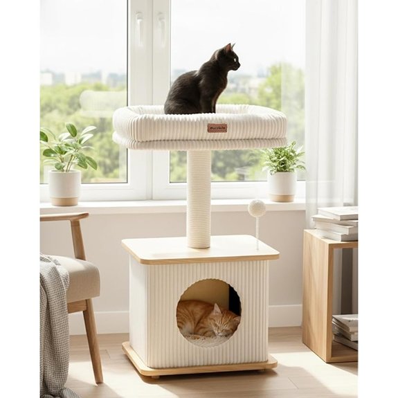 Modern Nordic Cat Tree with Sisal Scratching Posts