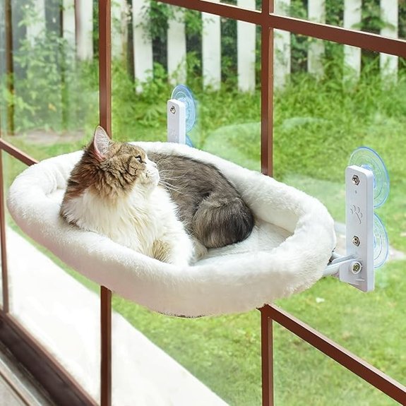 AMOSIJOY Cordless Window Cat Hammock with Suction Cups