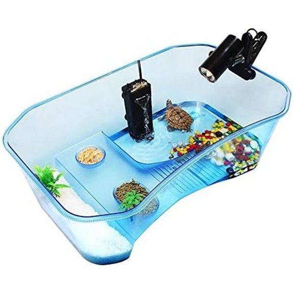 Turtle Tank Aquarium Terrapin Habitat with Platform Plants