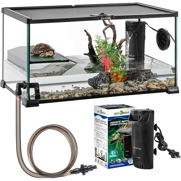 REPTIZOO 10-Gallon Glass Turtle Tank Starter Kit