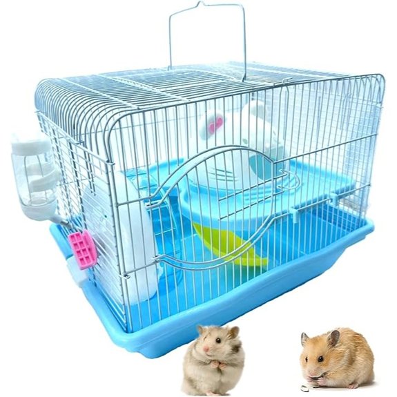 2-Tier Portable Hamster Cage with Accessories (Blue)