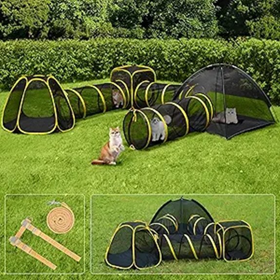 VIVOHOME 6-in-1 Outdoor Cat Enclosure Playhouse