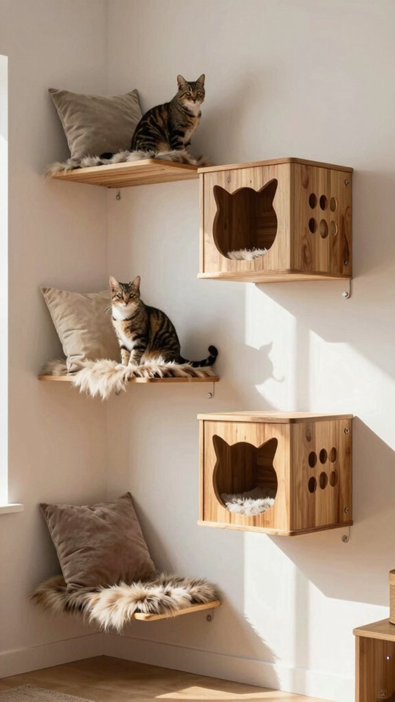 vertical cat climbing shelves
