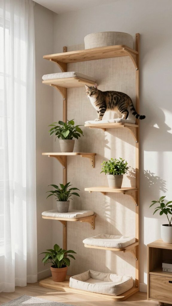 vertical cat play wall
