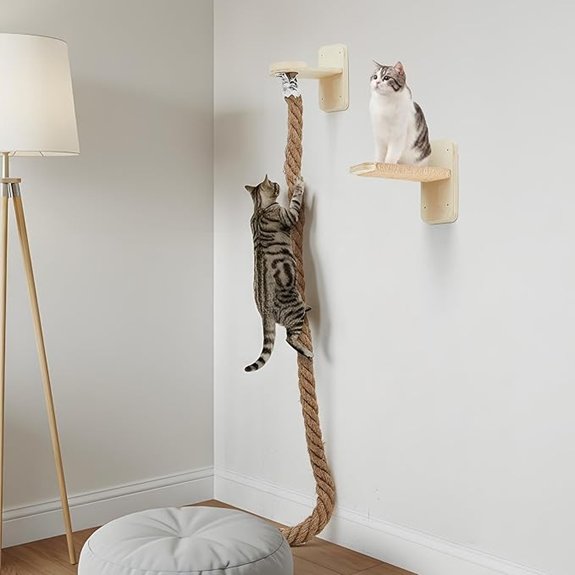 Weysat Wall-Mounted Cat Climbing Tower with Scratching Post
