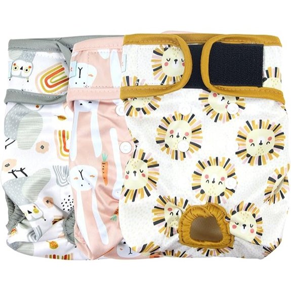 Langsprit Washable Female Dog Diapers (3 Pack)