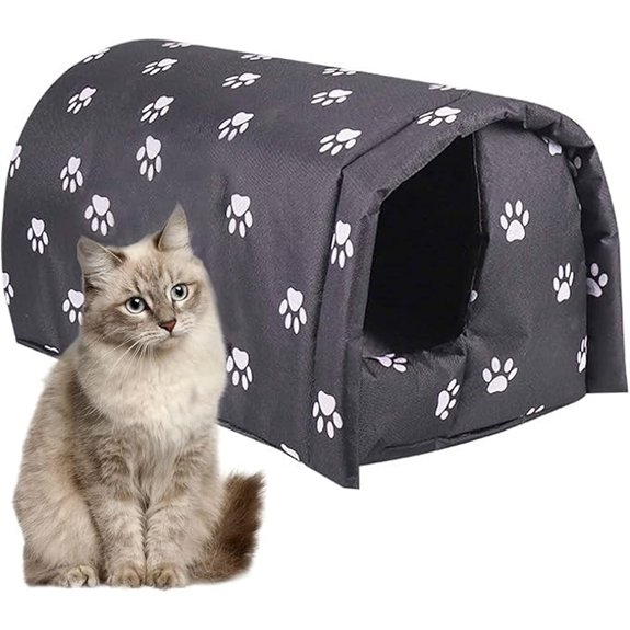 Fhiny Waterproof Foldable Outdoor Cat House (Black)