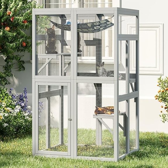 64-Inch Outdoor Catio Enclosure — Weatherproof Grey