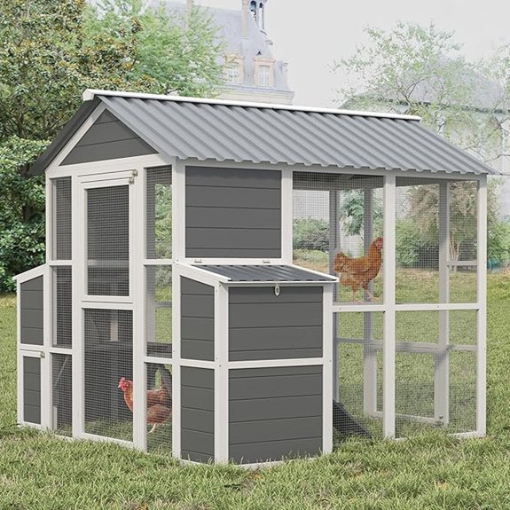 Outdoor Wooden Chicken Coop for 10 Chickens