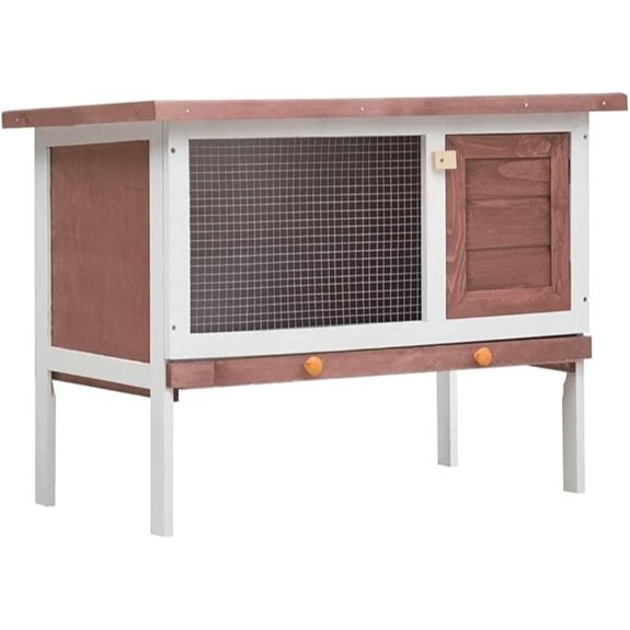 vidaXL Outdoor Wooden Rabbit Hutch with Wire Mesh