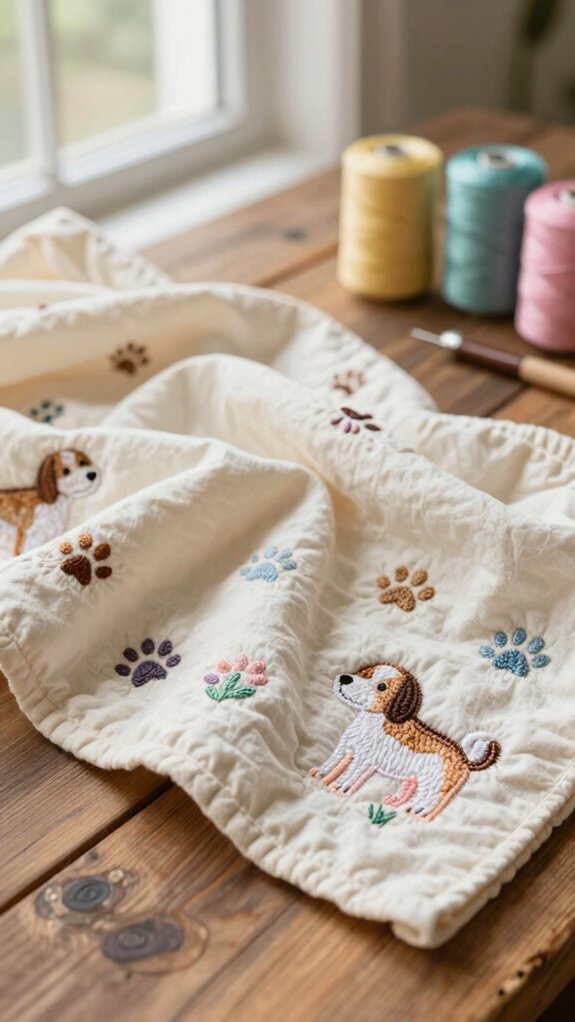 custom stitched pet blankets