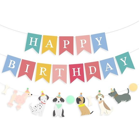 Dog-Themed Happy Birthday Banner for Kids Parties