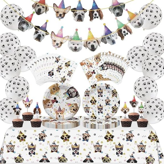 Dog Birthday Party Supplies Kit for 20 Guests