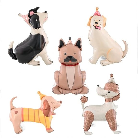 Dog Themed Puppy Foil Balloons (5-Pack)