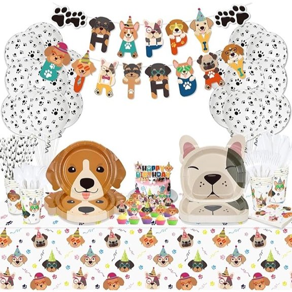 Dog Paw Birthday Party Supplies Kit (Serves 20)