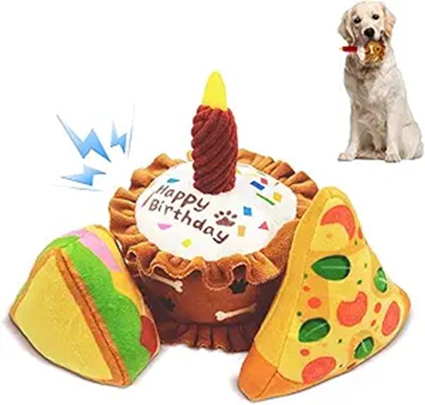 Dog Birthday Crinkle Squeak Toy 3-Pack