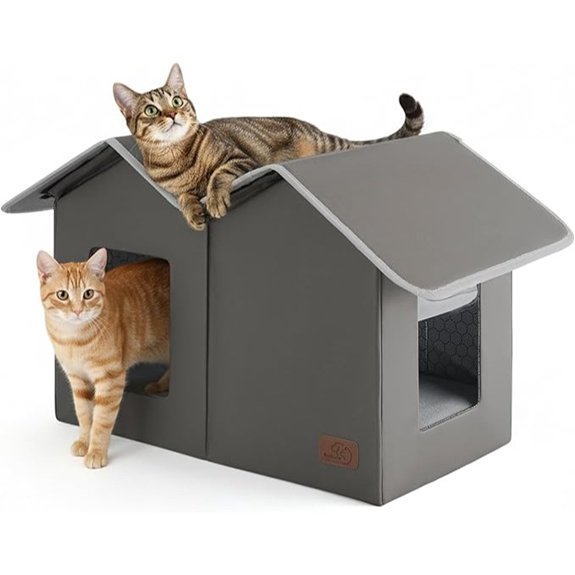 Bedsure Weatherproof Insulated Outdoor Cat House (Grey)