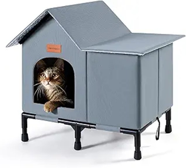 Insulated Weatherproof Outdoor Cat Shelter (Large Grey)