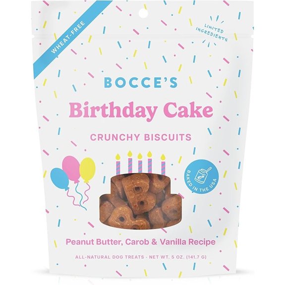 Bocce's Bakery Birthday Cake Peanut Butter Vanilla Dog Treats