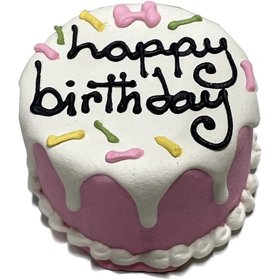 Bubba Rose Pink Dog Birthday Cake Biscuit